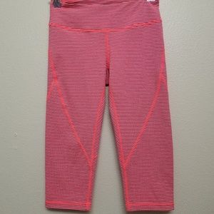 Zella Pink Striped Crop Leggings